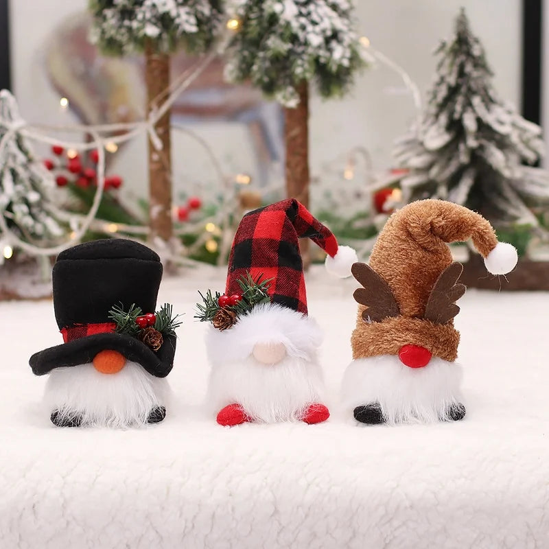 Christmas Fashion Santa Claus Snowman Elk Plastic Party Ornaments