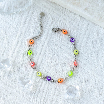 Casual Minimalist Devil's Eye 304 Stainless Steel Bracelets In Bulk