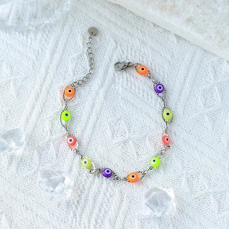 Casual Minimalist Devil's Eye 304 Stainless Steel Bracelets In Bulk