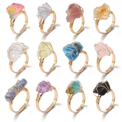 Fashion Irregular Natural Stone Open Ring 1 Piece