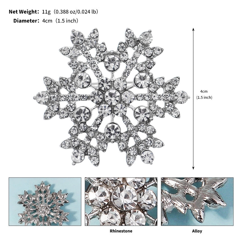 Elegant Snowflake Alloy Rhinestones Women's Brooches