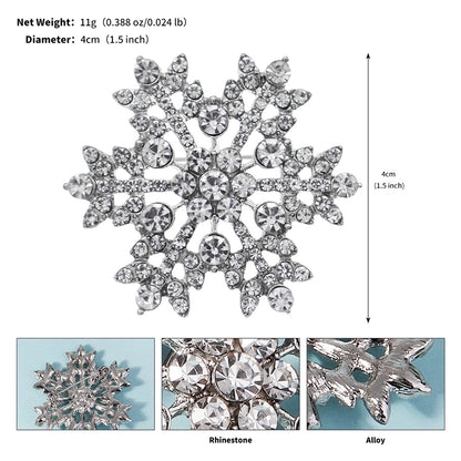 Elegant Snowflake Alloy Rhinestones Women's Brooches
