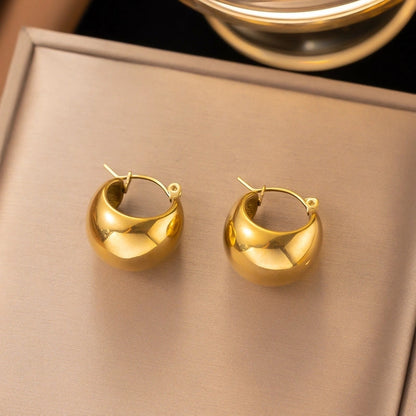 1 Pair Casual Minimalist Geometric Inlay Titanium Steel Pearl Zircon Ear Cuffs Earrings Ear Studs