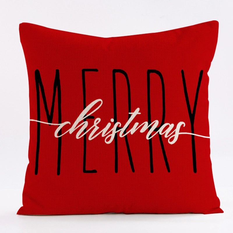 Hot Sale Christmas Printed Pillowcase Snowman Santa Claus Pillow Car Sofa Cushion Pillow