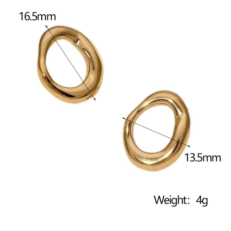 1 Pair IG Style Elegant Minimalist Geometric Circle 304 Stainless Steel 18K Gold Plated Ear Studs