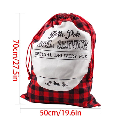 Christmas Gift Bag Christmas Large Printed Drawstring Drawstring Drawstring Bag Imitation Linen Santa Claus Backpack Gift Bag