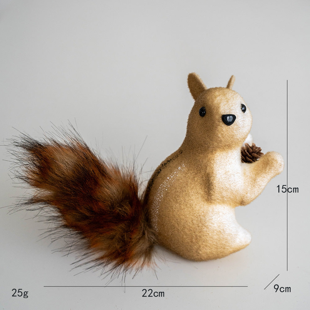 2 Pieces Korean Squirrel Christmas Decoration Real Squirrel Pendant Christmas Tree Pendant Ornament