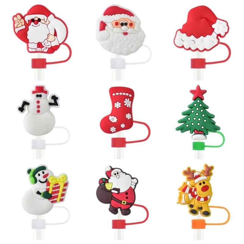 Christmas Casual Cute Pastoral Santa Claus Silica Gel Straw Decorative Cap 10 PCS/Package