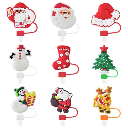 Christmas Casual Cute Pastoral Santa Claus Silica Gel Straw Decorative Cap 10 PCS/Package