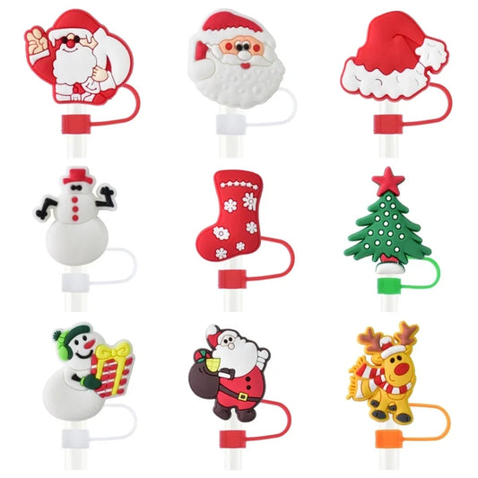 Christmas Casual Cute Pastoral Santa Claus Silica Gel Straw Decorative Cap 10 PCS/Package