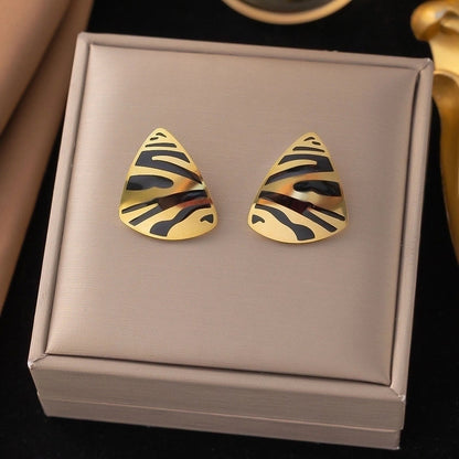 1 Pair Minimalist Star Heart Shape Plating Titanium Steel Drop Earrings Ear Studs