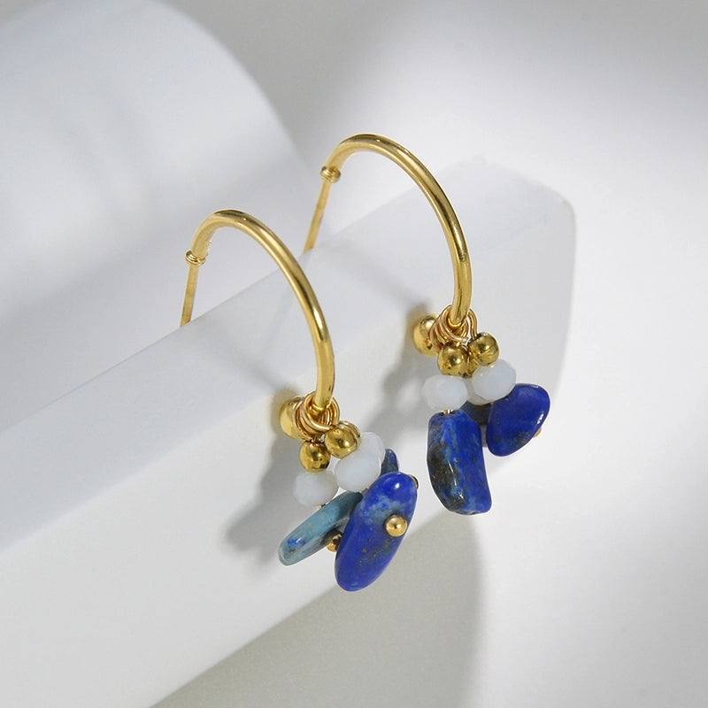 Romantic Stone Stainless Steel Plastic Drop Earrings Plating Stainless Steel Earrings