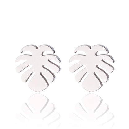 Fashion Palm Tree 304 Stainless Steel No Inlaid 18K Gold Plated Ear Studs