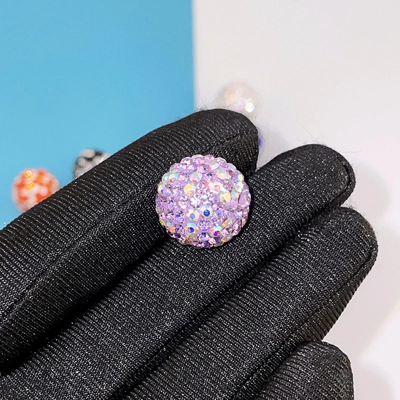 K16 Stars Diamond Ball Color Straight Hole Soft Clay Beads Mobile Phone Chain Bag Chain Diy Jewelry Accessories Beaded