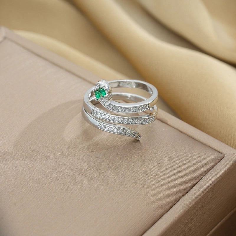 Copper 18K Gold Plated Minimalist Shiny Plating Snake Rings