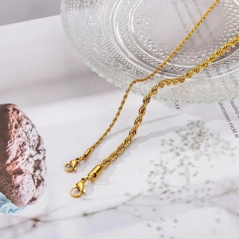 316 Stainless Steel Gold Plated Hip-Hop Retro Plating Solid Color Bracelets