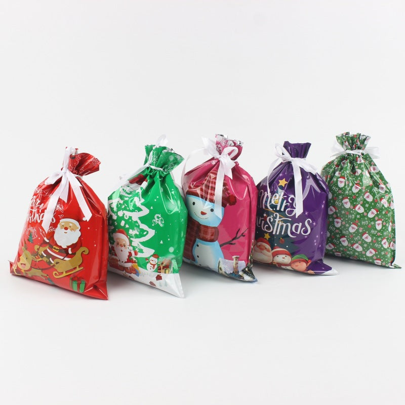 Christmas Gift Bag 2025 Santa Claus Style Drawstring Bag Candy Packaging Gift Bag