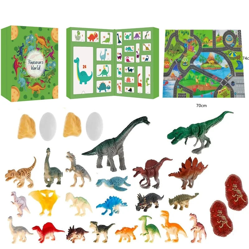 Christmas Countdown Dinosaur Blind Box Advent Calendar Diy Tyrannosaurus Rex Dinosaur Toy Set