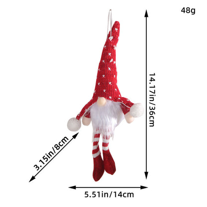 Christmas Decoration Christmas Sequin Lighted Rudolph Doll Christmas Glowing Faceless Gnome Doll Ornament