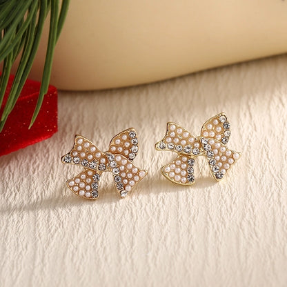 1 Pair IG Style Nordic Style Cute Christmas Tree Heart Shape Snowflake Plating Alloy Ear Studs