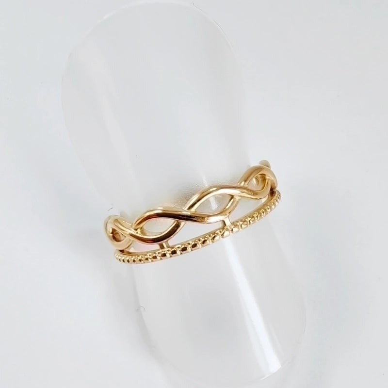 Titanium Steel 14K Gold Plated Casual Minimalist Plating Hollow Out Leaves Solid Color Open Rings