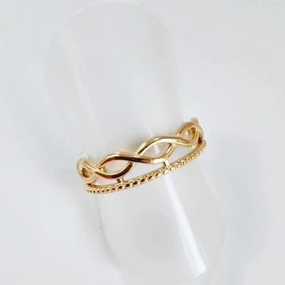 Titanium Steel 14K Gold Plated Casual Minimalist Plating Hollow Out Leaves Solid Color Open Rings