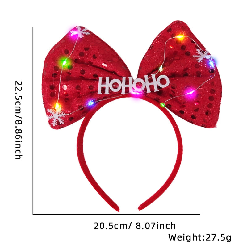 Christmas Cartoon Style Cute Bow Knot Antlers Plastic Party Festival Headband