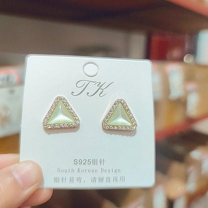 1 Pair Fashion Flower Butterfly Bow Knot Inlay Alloy Artificial Pearls Rhinestones Shell Earrings