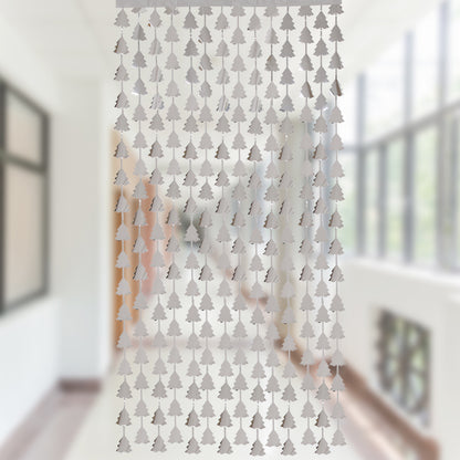 2 Pieces Christmas Decoration 2m Green Christmas Tree Rain Silk Curtain Birthday Party Decoration Christmas Tassel Curtain