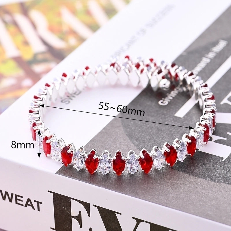 Copper White Gold Plated Gold Plated Multicolor Zircon Bangle