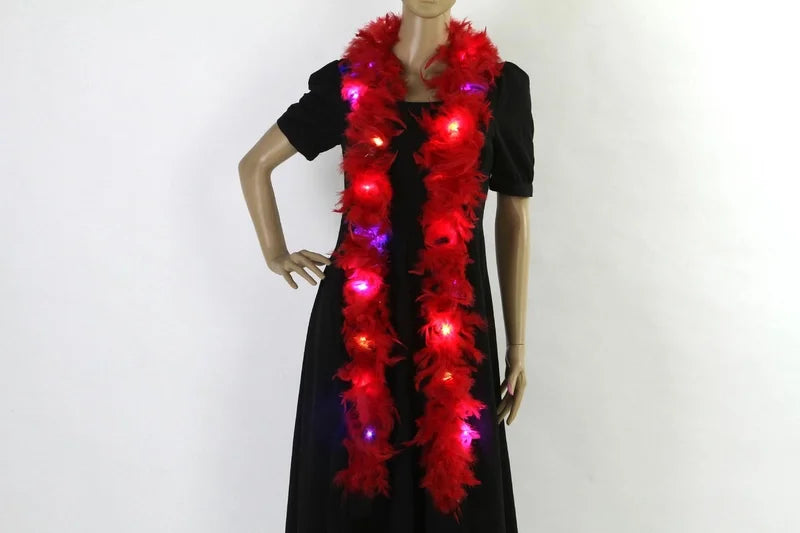 Christmas LED Feather Pendant Christmas Tree Decoration Glowing Feather Strip Holiday Party Decoration Feather Strip