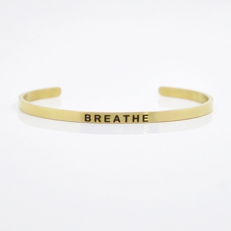 Minimalist Letter Stainless Steel Bangle