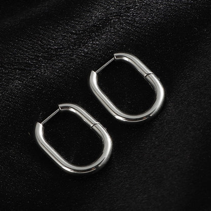 1 Pair Minimalist Geometric Titanium Steel Earrings