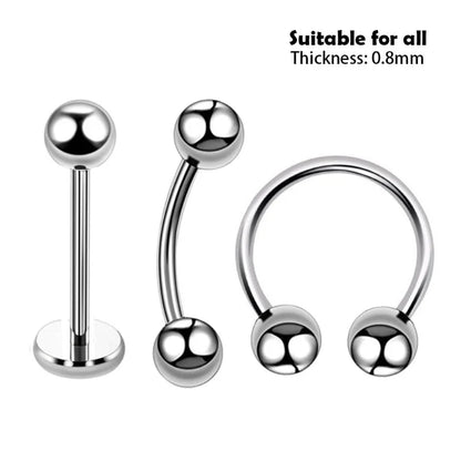 5 Pieces Eyebrow Studs Elegant Vacation Tropical Geometric 304 Stainless Steel Polishing Lip Rings Eyebrow Studs Ear Cartilage Rings & Studs