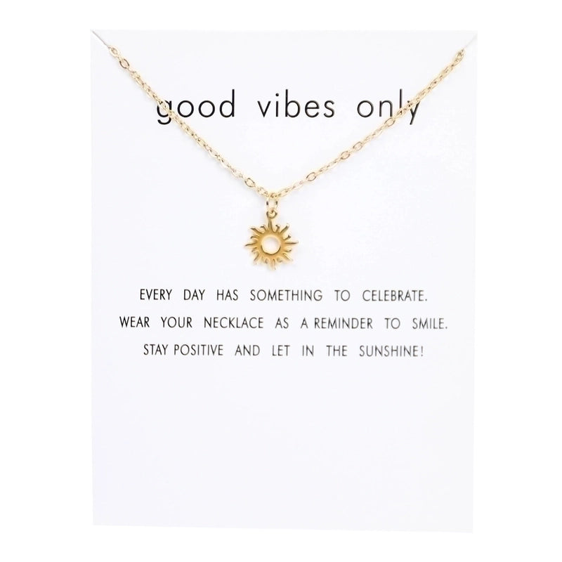 1 Piece Minimalist Sun Titanium Steel Gold Plated Pendant Necklace