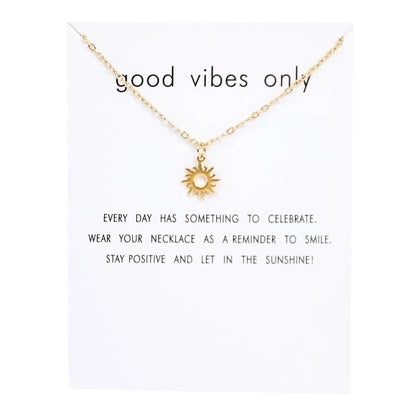 1 Piece Minimalist Sun Titanium Steel Gold Plated Pendant Necklace