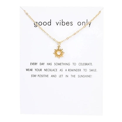 1 Piece Minimalist Sun Titanium Steel Gold Plated Pendant Necklace