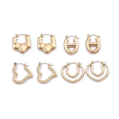 1 Pair Elegant Sweet Commute Heart Shape Plating Stainless Steel 18K Gold Plated Earrings