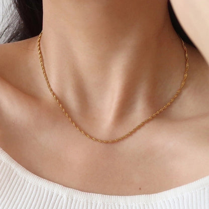 Glam Lady Solid Color 304 Stainless Steel Layered Necklaces