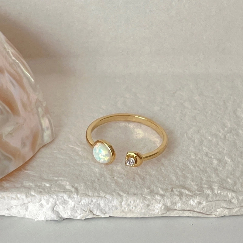 Copper Inlay Animal Artificial Pearls Artificial Diamond Copper Rings