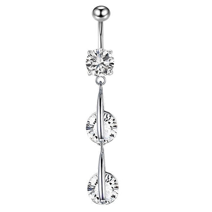 Minimalist Heart Shape Bow Knot Stainless Steel Plating Zircon Belly Ring 1 Piece