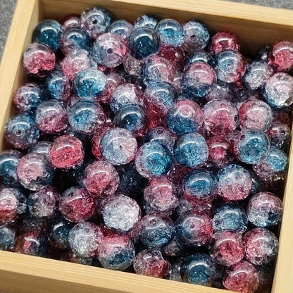 50 PCS/Package Diameter 10mm Diameter 8mm Glass Crackle Glass Beads Round Jewelry Accessories