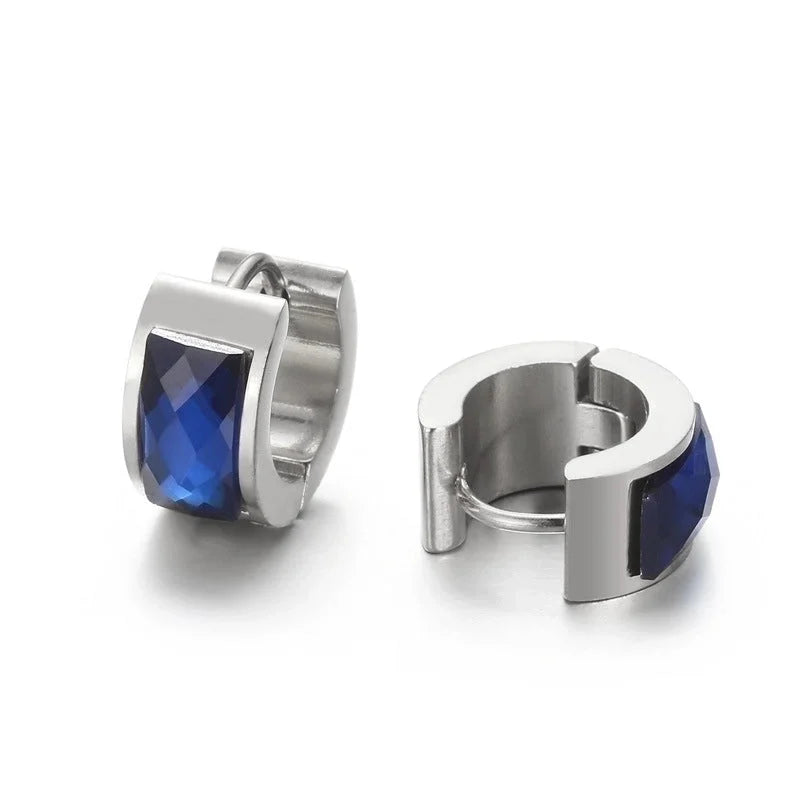 1 Pair Minimalist U Shape Plating Inlay Titanium Steel Glass 18K Gold Plated Earrings