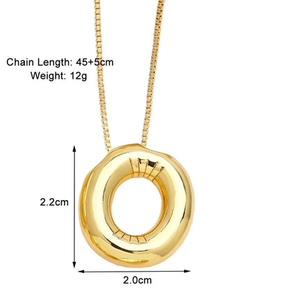 Minimalist Letter Copper Plating 18k Gold Plated Necklace Pendant