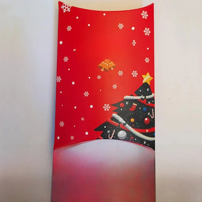 Christmas Pillow Box Candy Chocolate Packaging Box Nougat Baking Cookie Box New Year Nut Gift Box Empty Box