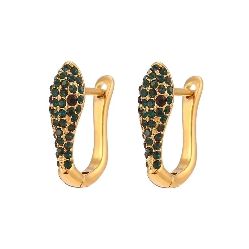 1 Pair Fashion Geometric Plating 304 Stainless Steel Zircon 18K Gold Plated Earrings