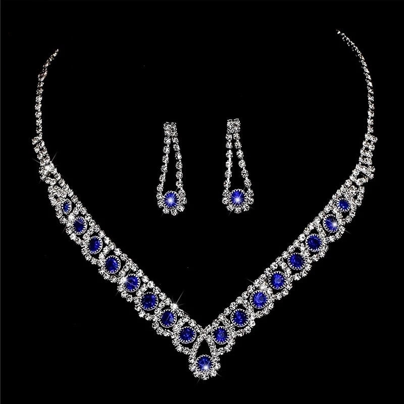 Rhinestone Printing Bridal Jewelry Sets