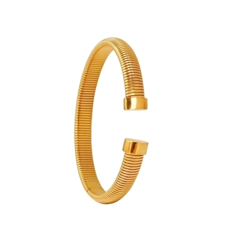 Minimalist Classic Style Solid Color 304 Stainless Steel 18K Gold Plated Bangle In Bulk