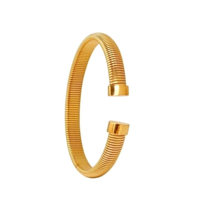 Minimalist Classic Style Solid Color 304 Stainless Steel 18K Gold Plated Bangle In Bulk