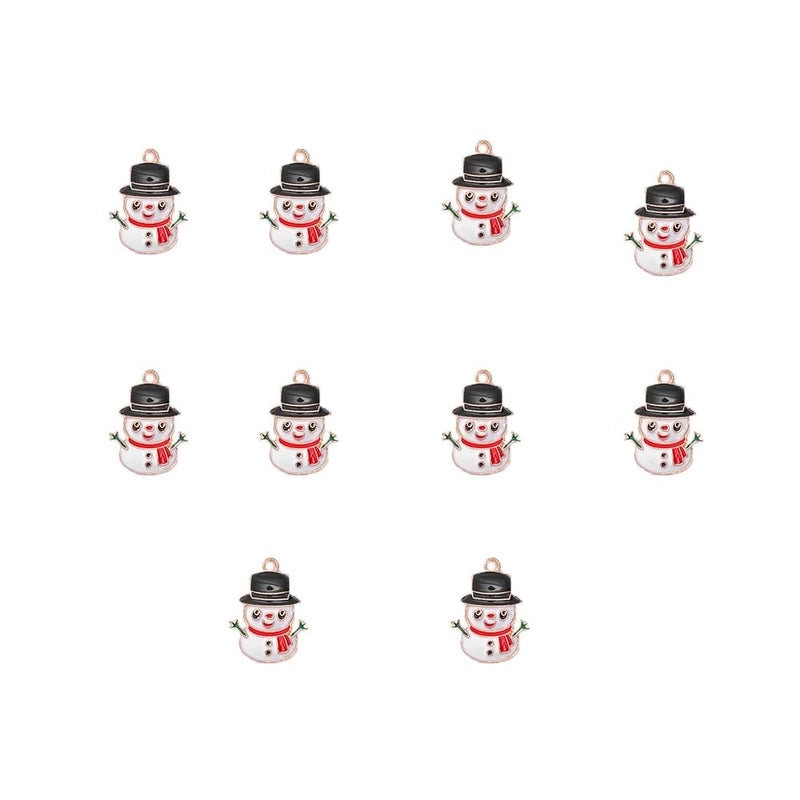 10 PCS/Package 15.9*17.8mm 16*22MM 18.1*19mm Alloy Christmas Hat Christmas Tree Santa Claus Pendant Jewelry Accessories